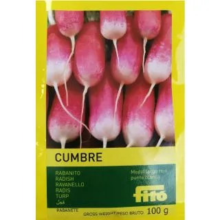 Compra RABANITO MEDIO LARGO ROJO PUNTA BLANCA CUMBRE (100 gr.). en la tienda online Fito Agrícola